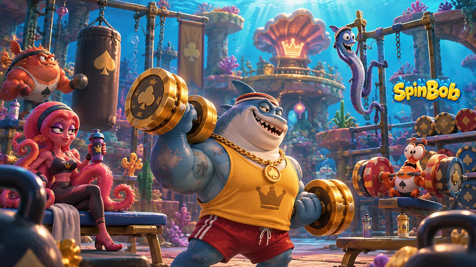 SpinBob sportsbook banner — reef casino scene